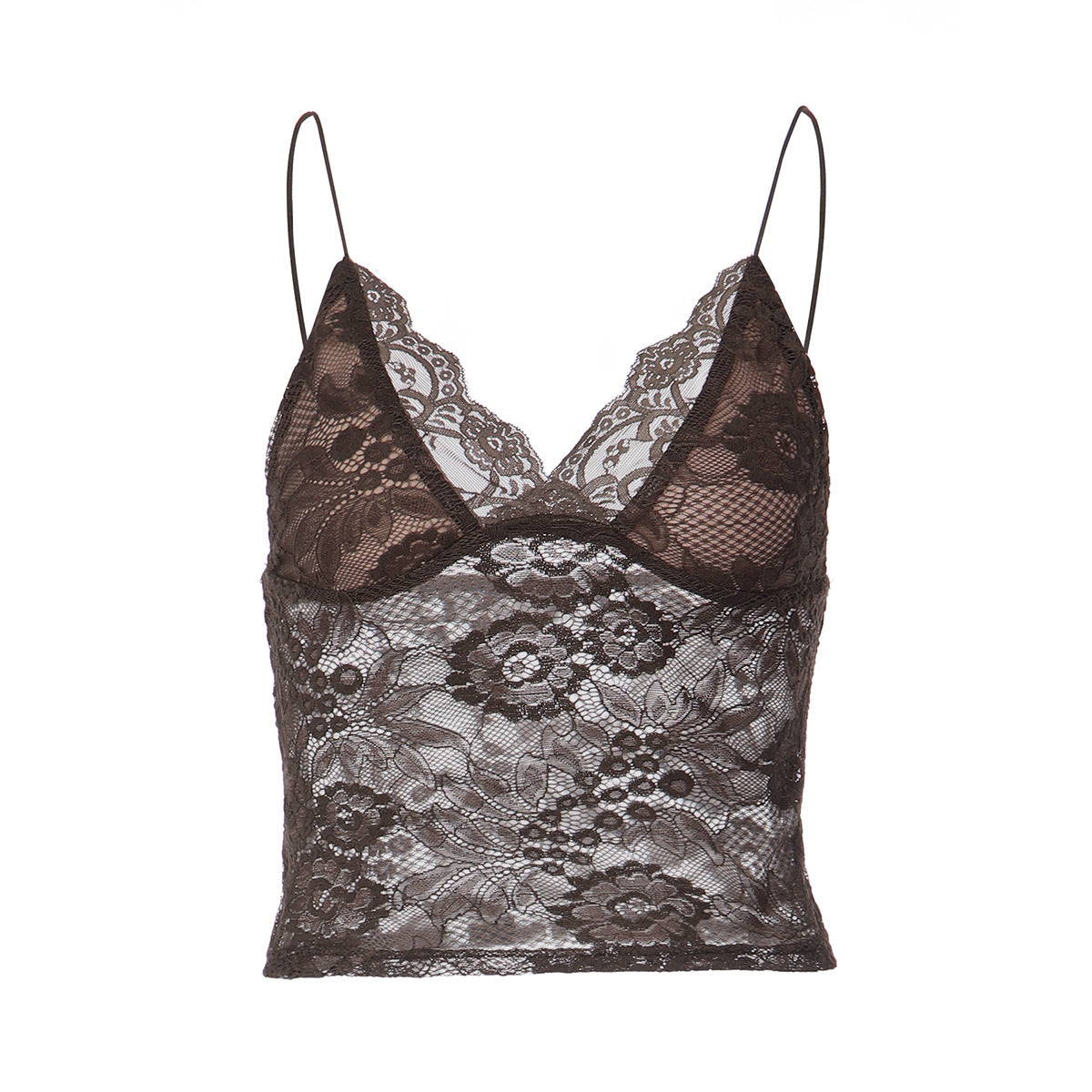 New  Sheer Lace-trimmed Camisole