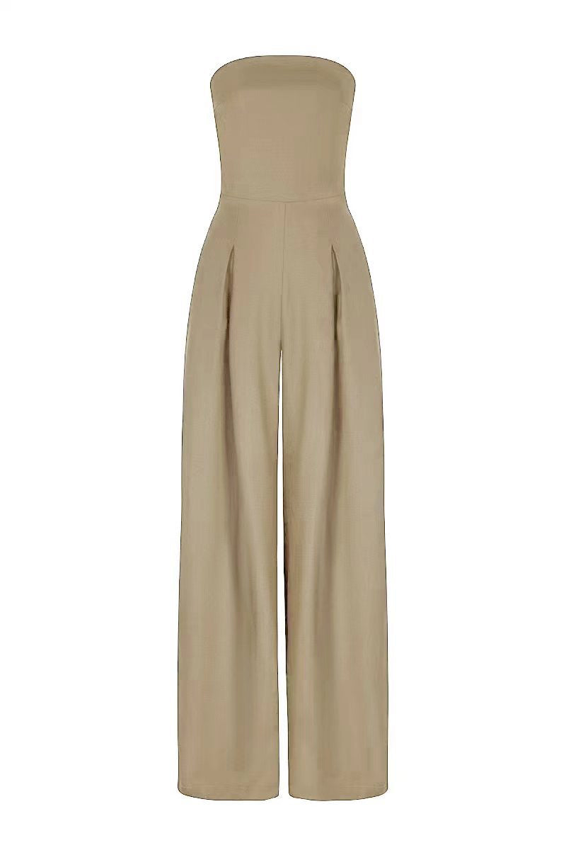 Loose Tube-top Jumpsuit  Women's Clothing