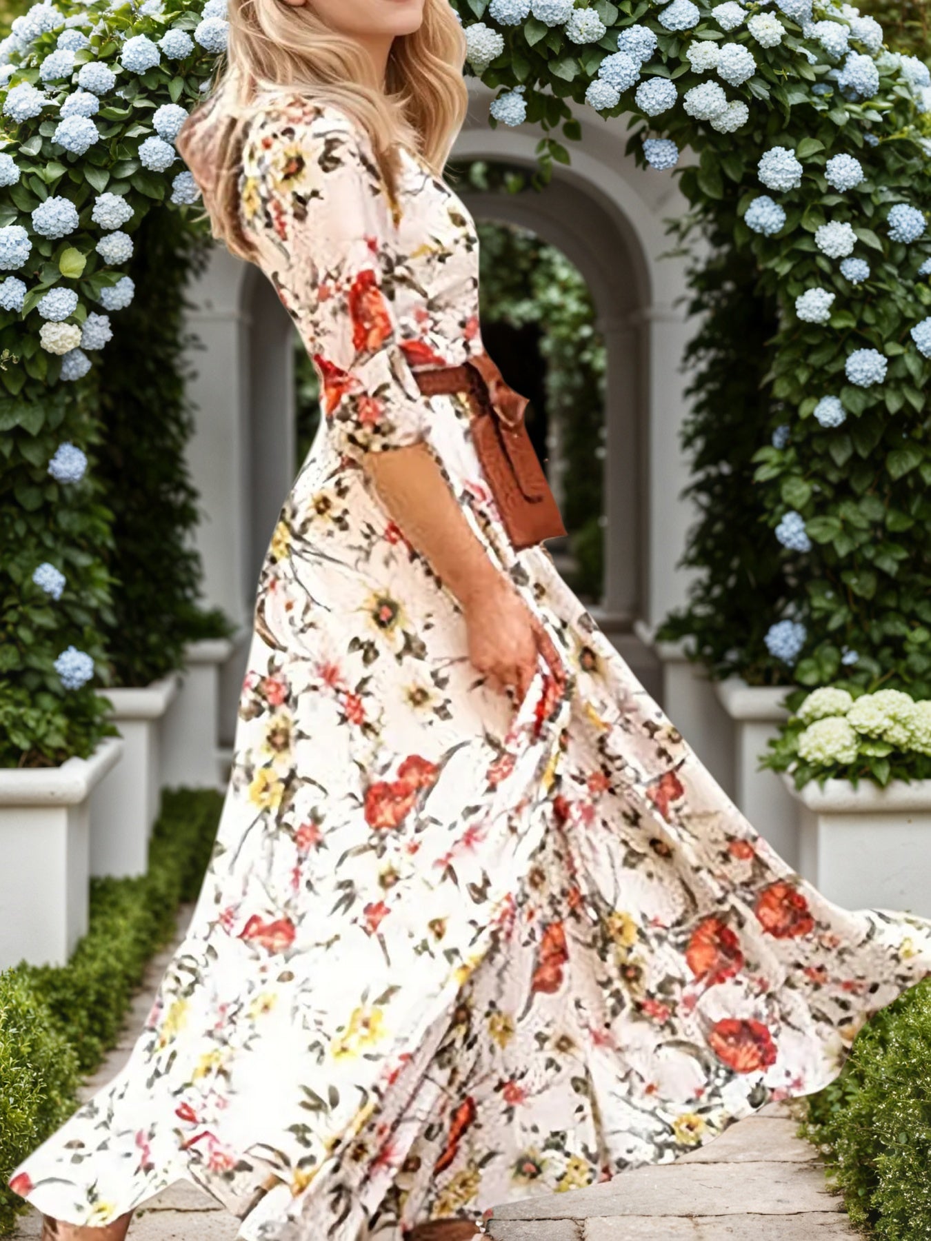 New Women’s Dresses, Flower Printed Dresses, Princess Dresses,