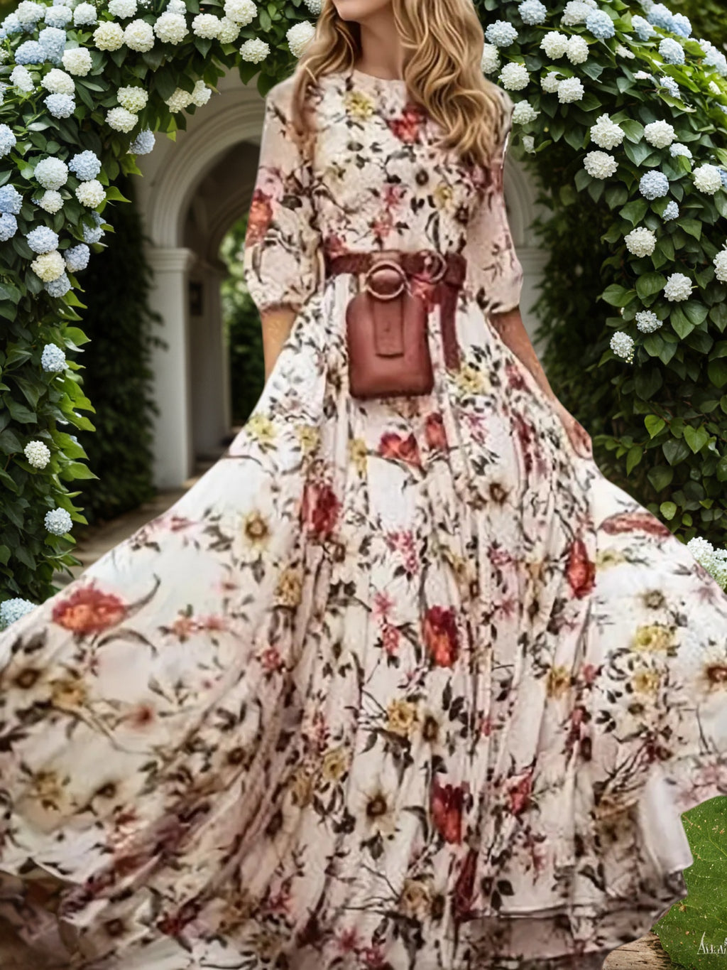 New Women’s Dresses, Flower Printed Dresses, Princess Dresses,