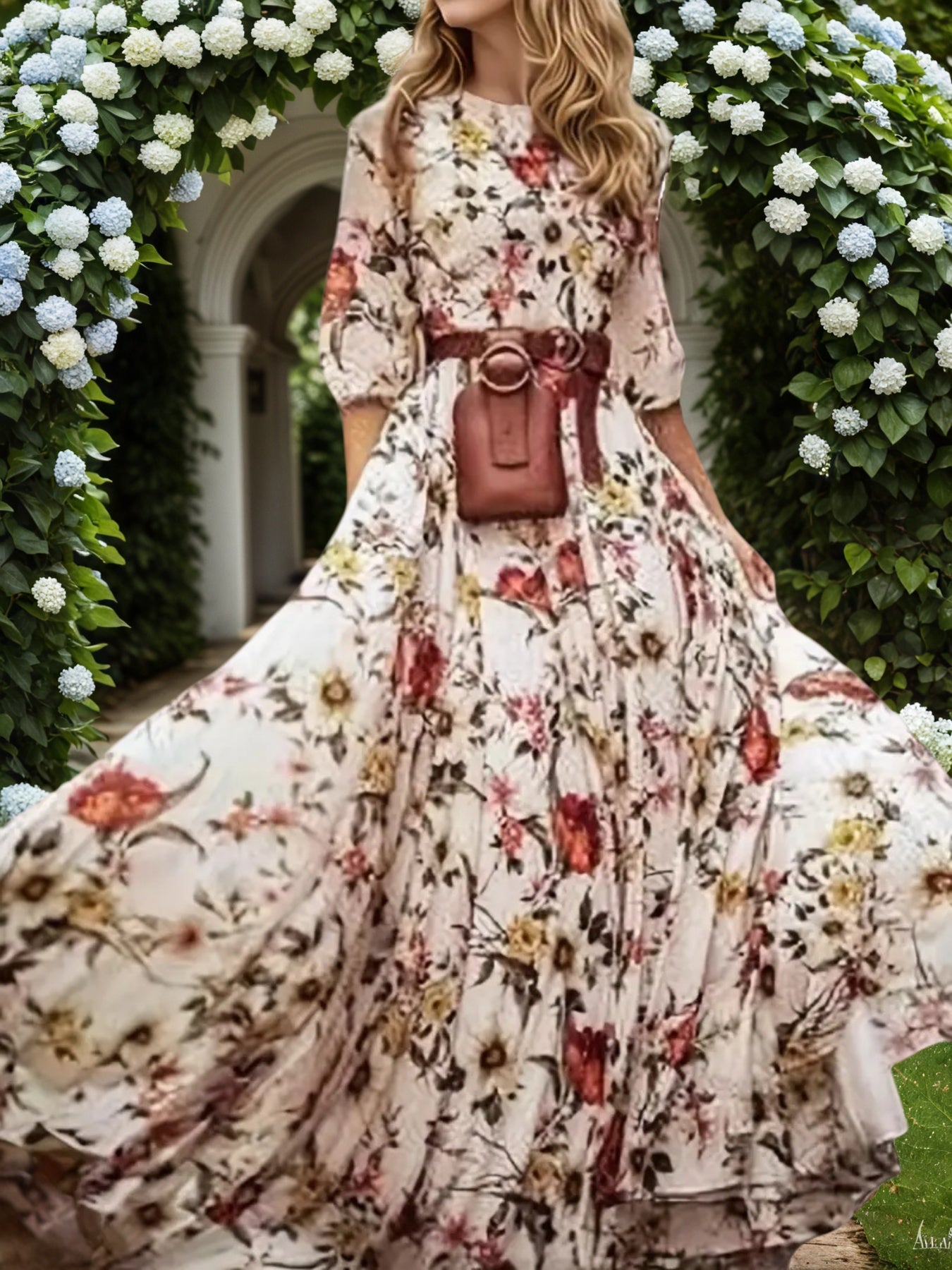 New Women’s Dresses, Flower Printed Dresses, Princess Dresses,