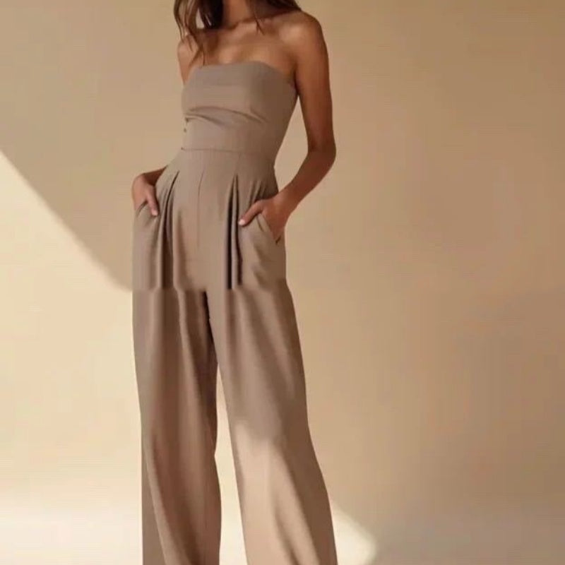 Loose Tube-top Jumpsuit  Women's Clothing