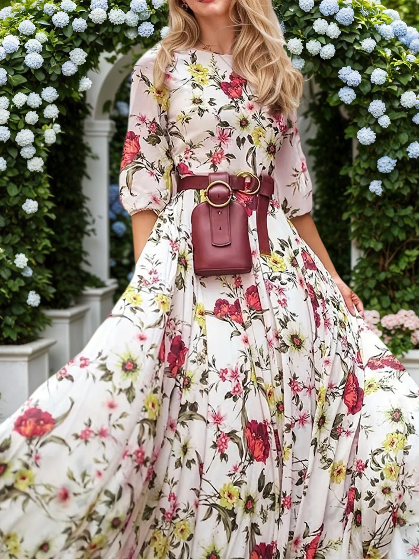 New Women’s Dresses, Flower Printed Dresses, Princess Dresses,