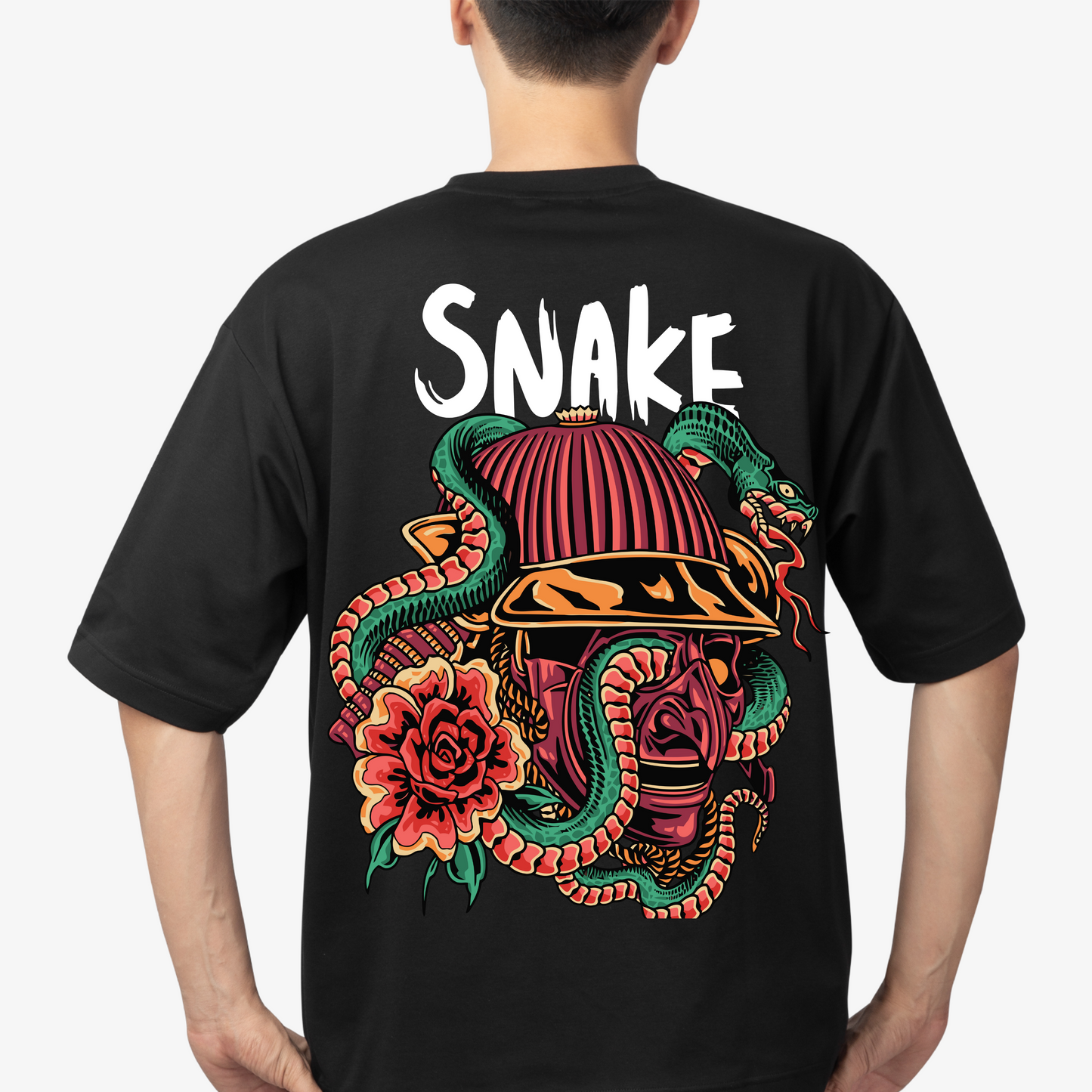 Snake Graphic Oversized Tees For Men