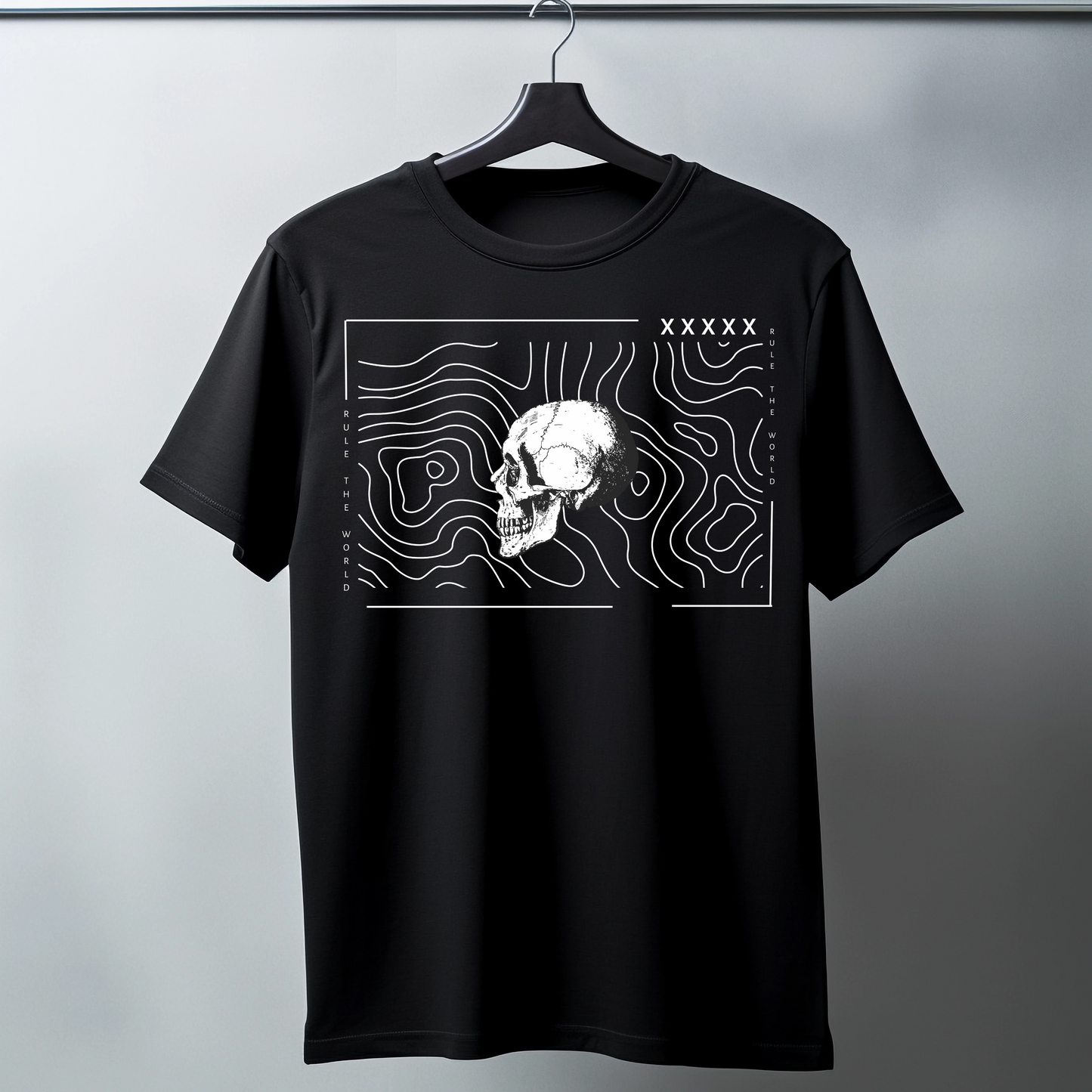 Skull Graphic T-Shirt For Men (Black)