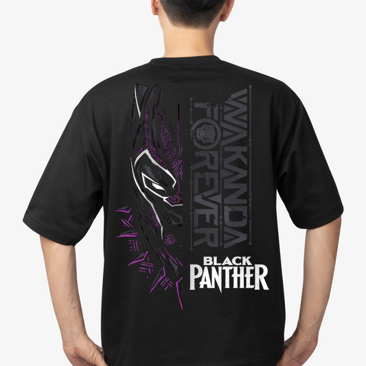 Black Panter Graphic Oversized Tees For Men