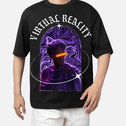 Virtual Reality Graphic Oversized Tees For Men